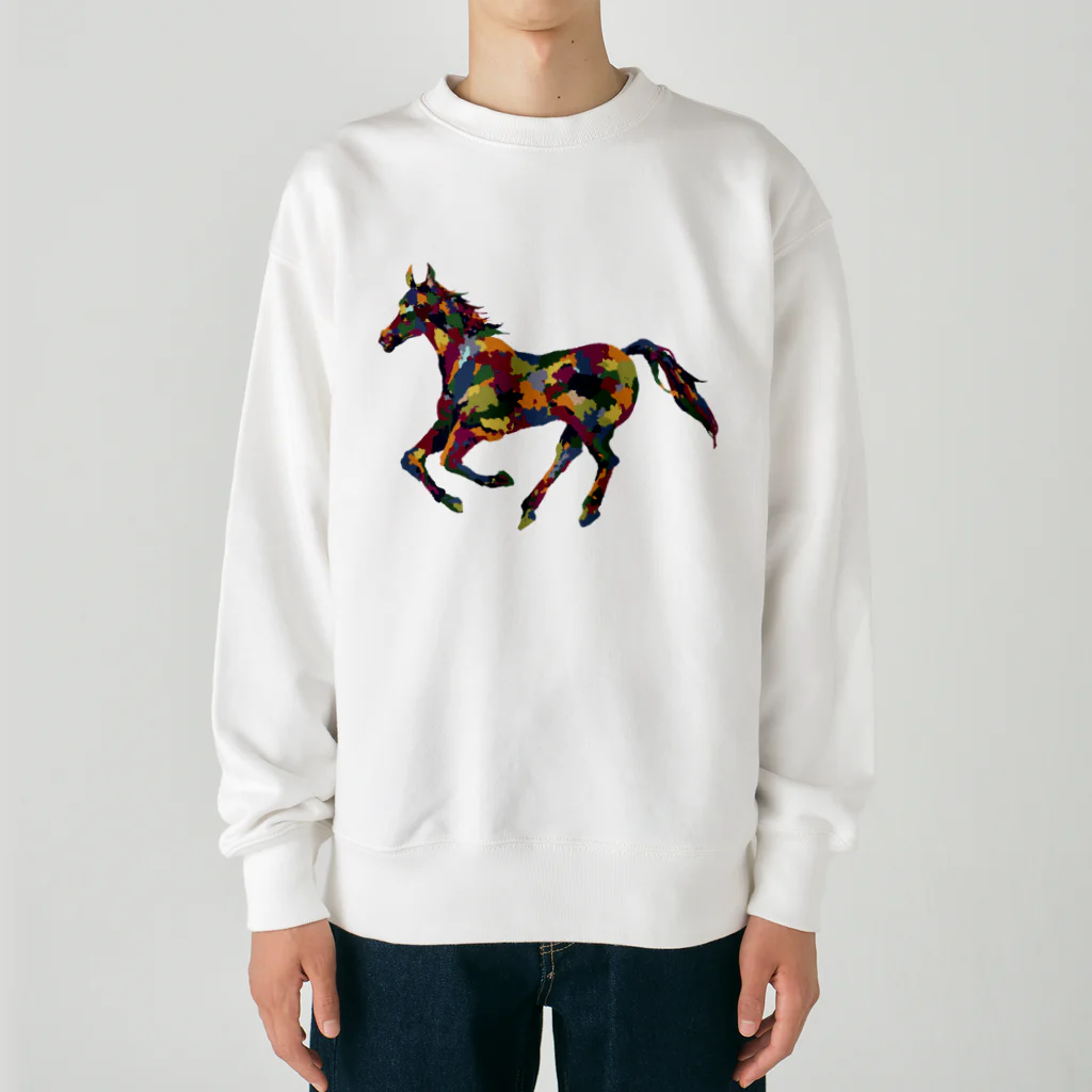 meiroのカラフルなホース Heavyweight Crew Neck Sweatshirt