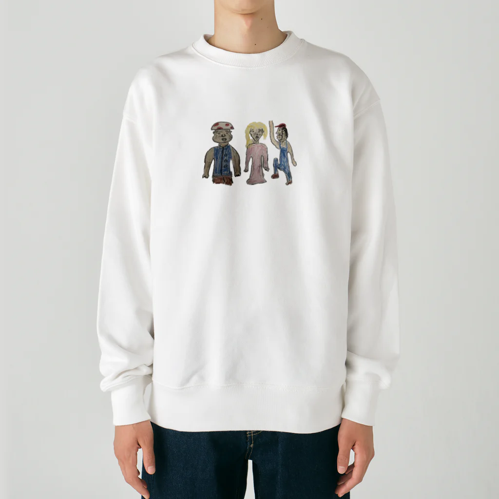 ねこおじさんの店のヒゲおじさん達 Heavyweight Crew Neck Sweatshirt