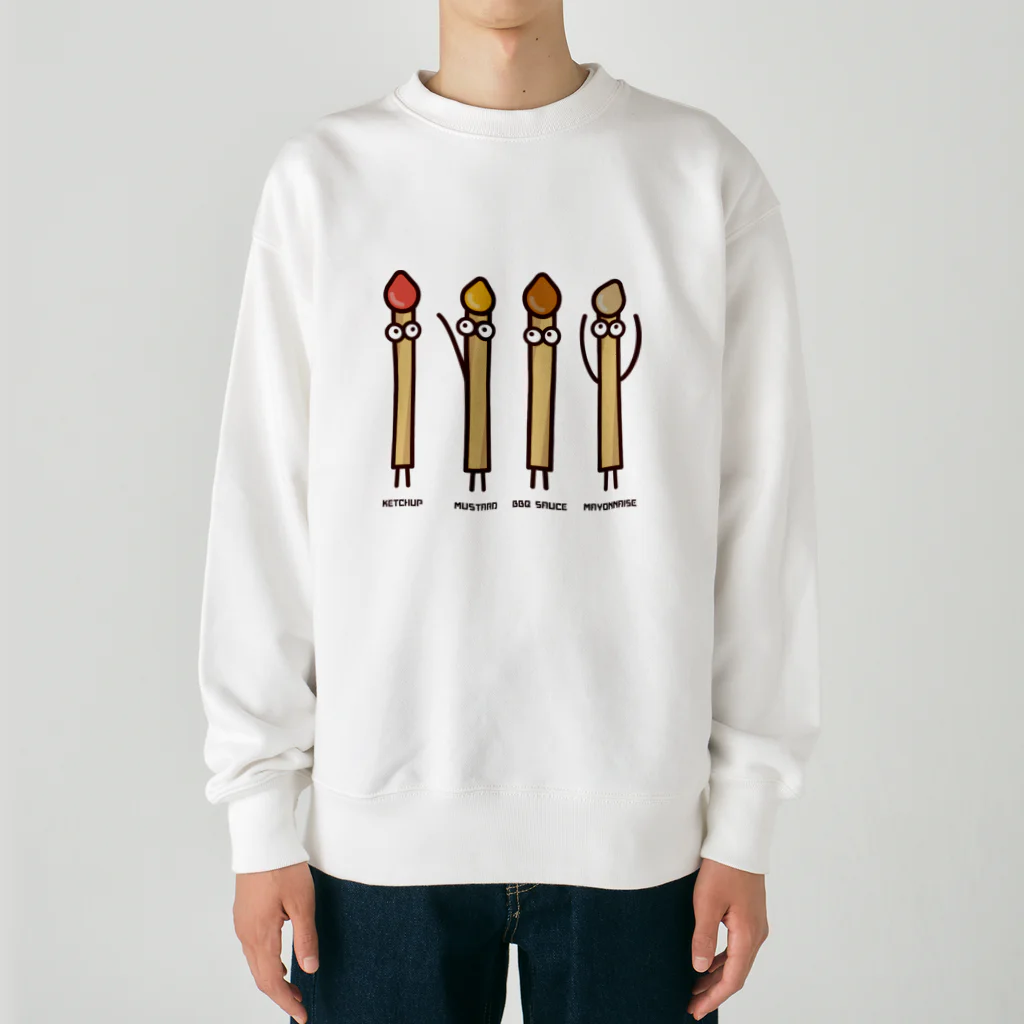 高堂玲/イラストの方のフライドポテト4兄弟 Heavyweight Crew Neck Sweatshirt