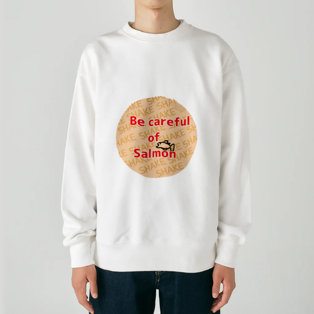 みりんさんの台所の鮭注意報 Heavyweight Crew Neck Sweatshirt