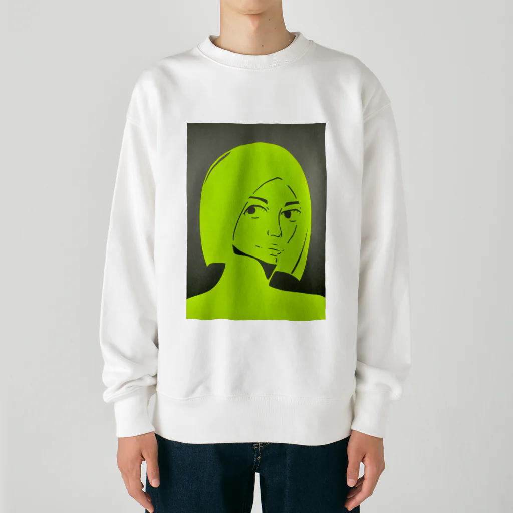 わかばーとの蛍光少女 Heavyweight Crew Neck Sweatshirt