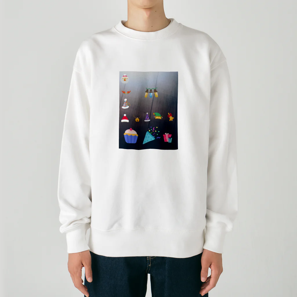 サノズのクリスマスデザインのイラスト風加工フォトのグッズ Heavyweight Crew Neck Sweatshirt