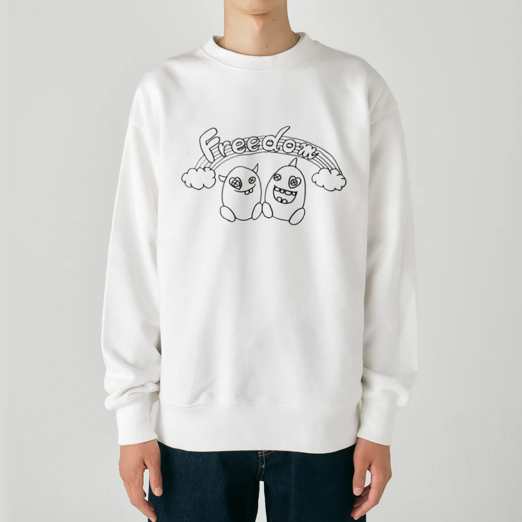 子育て応援隊ぱれっと！shopのフリフリちゃんとダムダムくん Heavyweight Crew Neck Sweatshirt