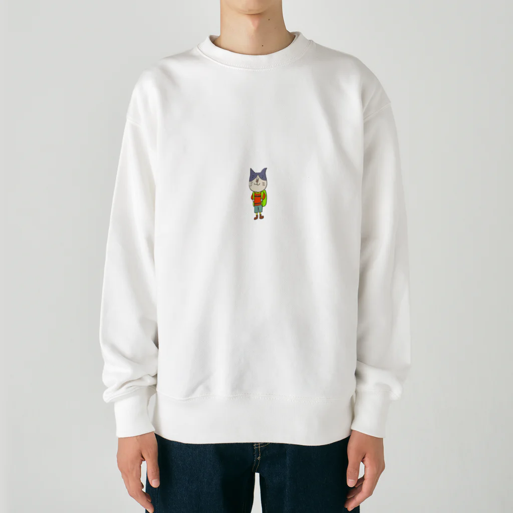 Rieの猫ちゃんお仕事シリーズ☆登山家日本猫さん Heavyweight Crew Neck Sweatshirt