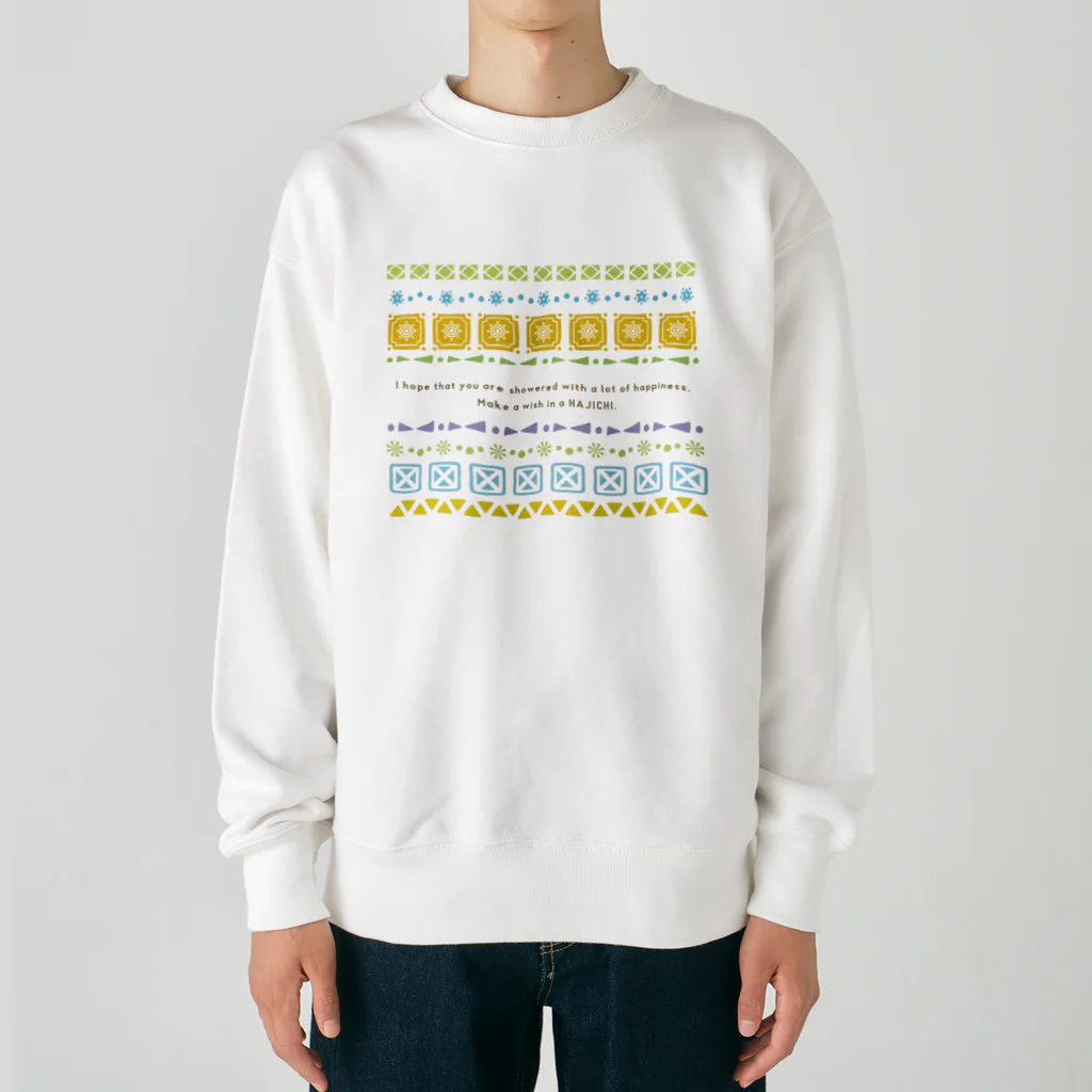 design at.のハジチに願いをこめて Heavyweight Crew Neck Sweatshirt