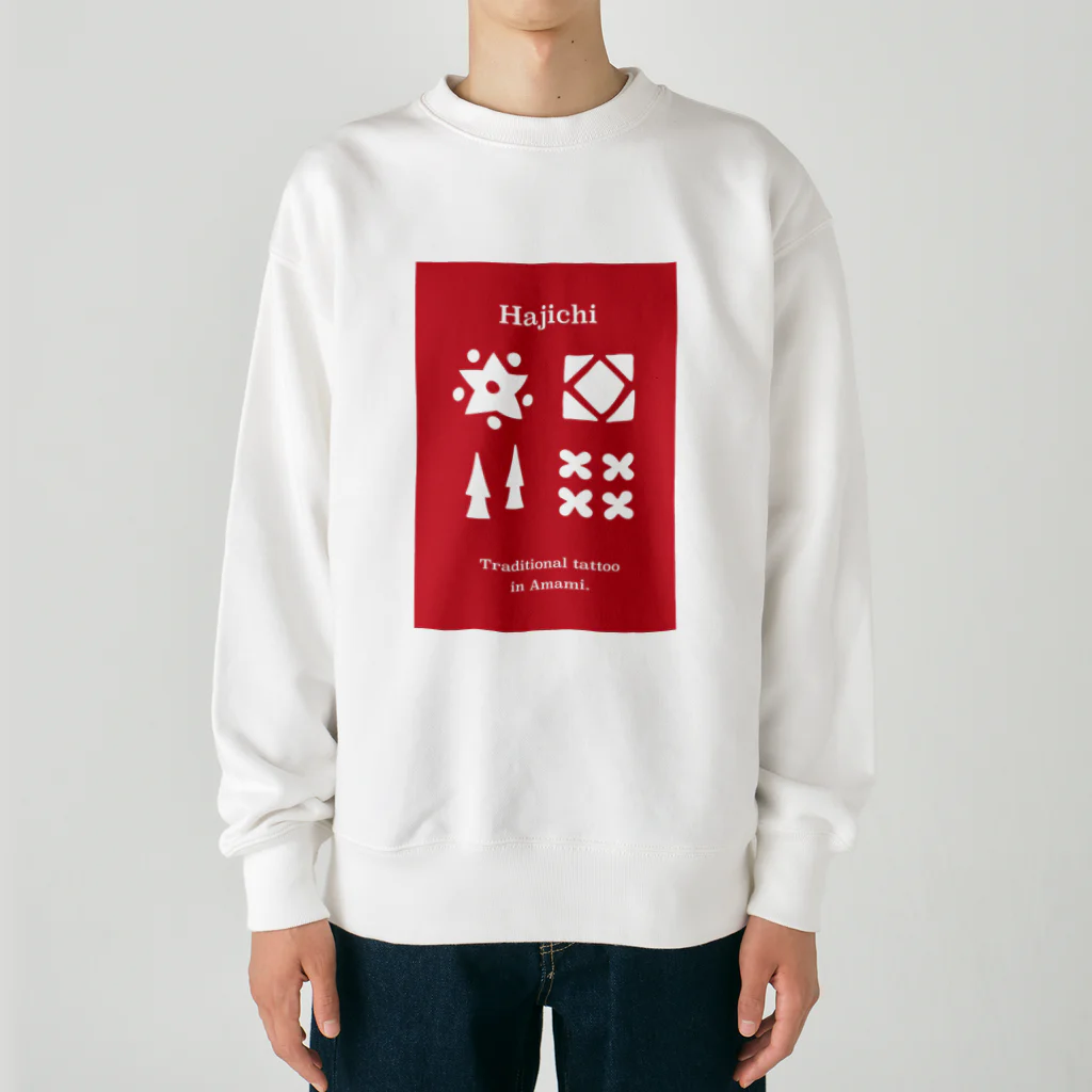 design at.のお目立ちレッド Heavyweight Crew Neck Sweatshirt