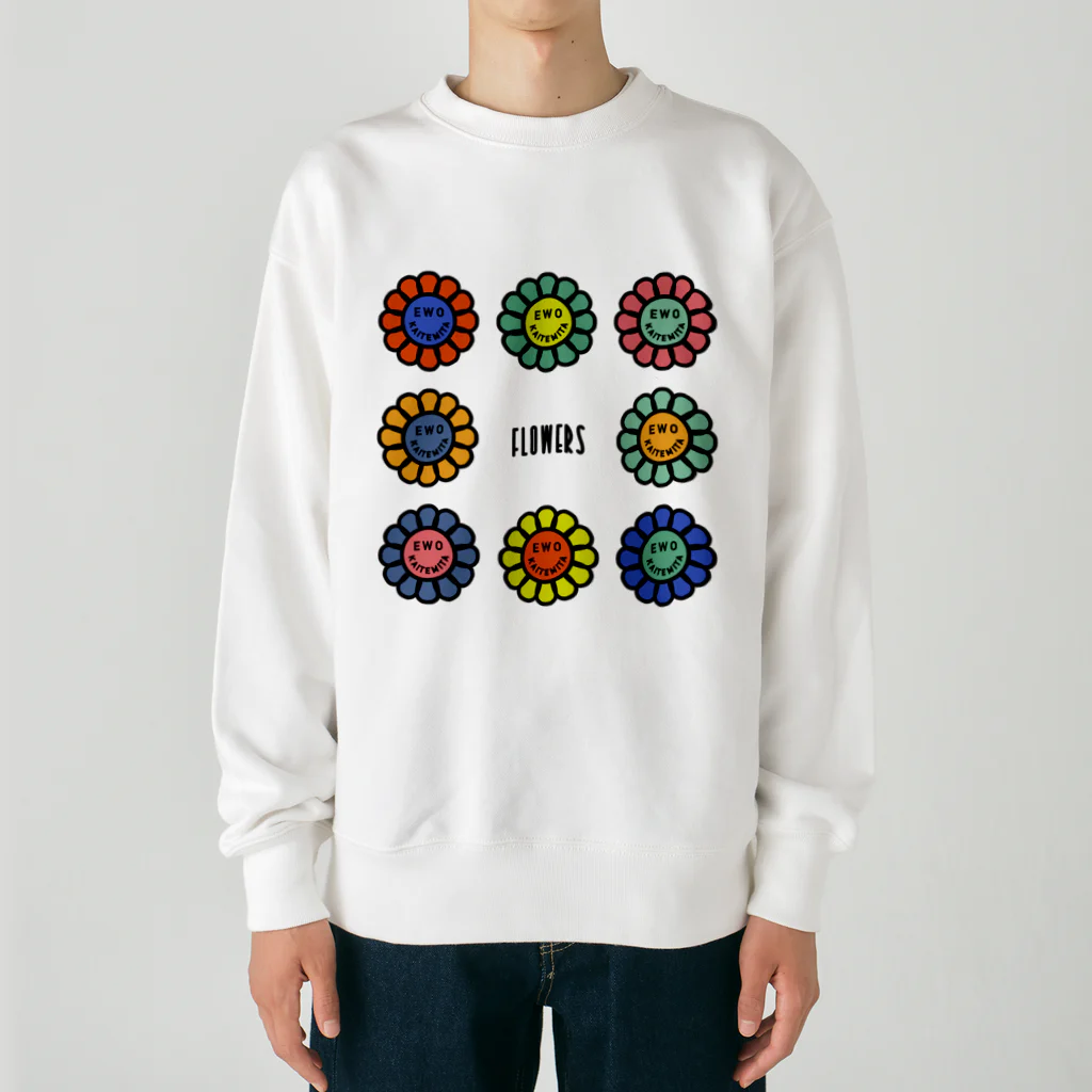 EWOKAITEMITAのお店のSmiling Flower Heavyweight Crew Neck Sweatshirt