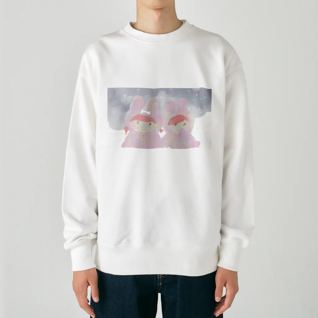 つきよ みのうさぎのおともだち Heavyweight Crew Neck Sweatshirt