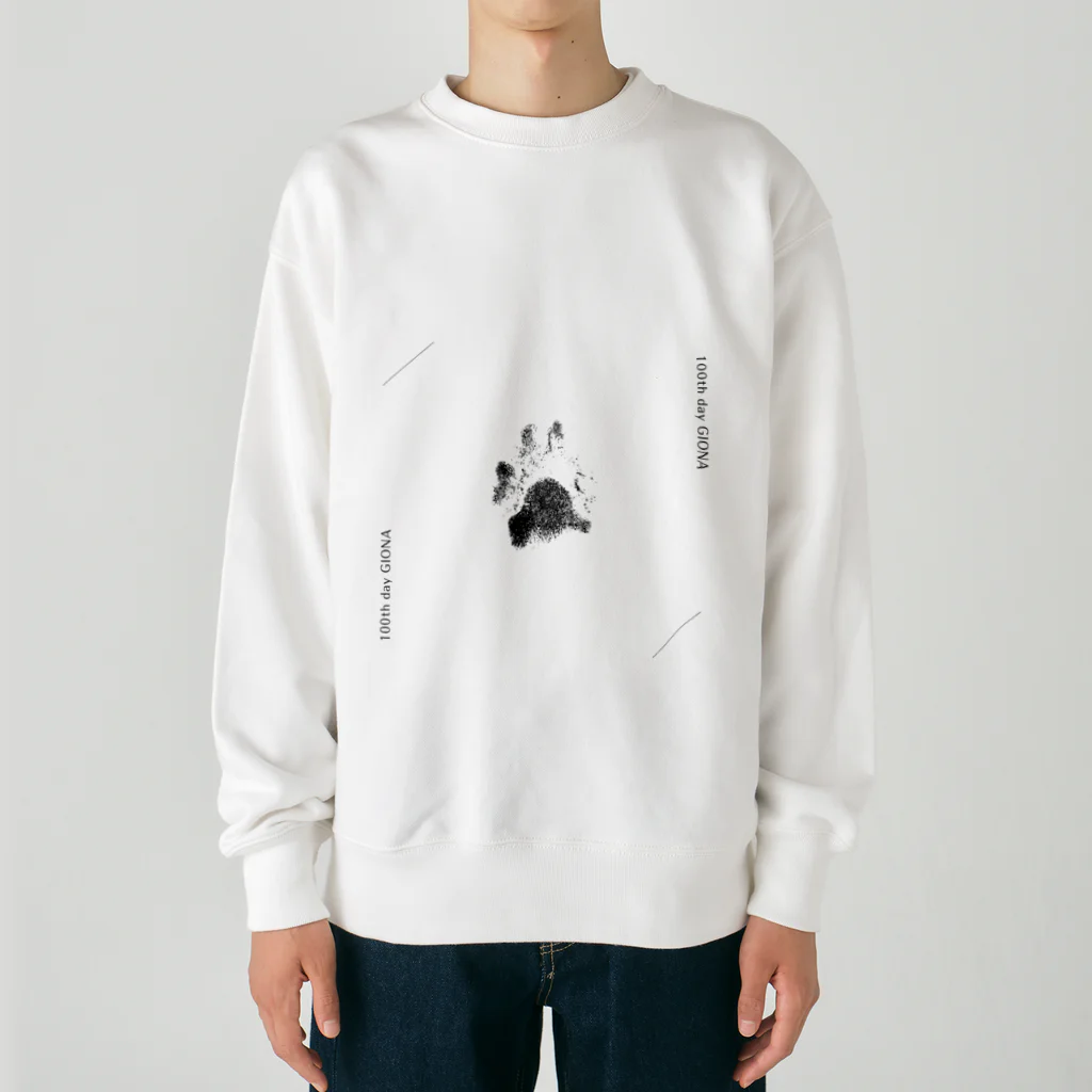 GIONAくんのおみせの【GIONA 生後100日記念】足形グッズ Heavyweight Crew Neck Sweatshirt