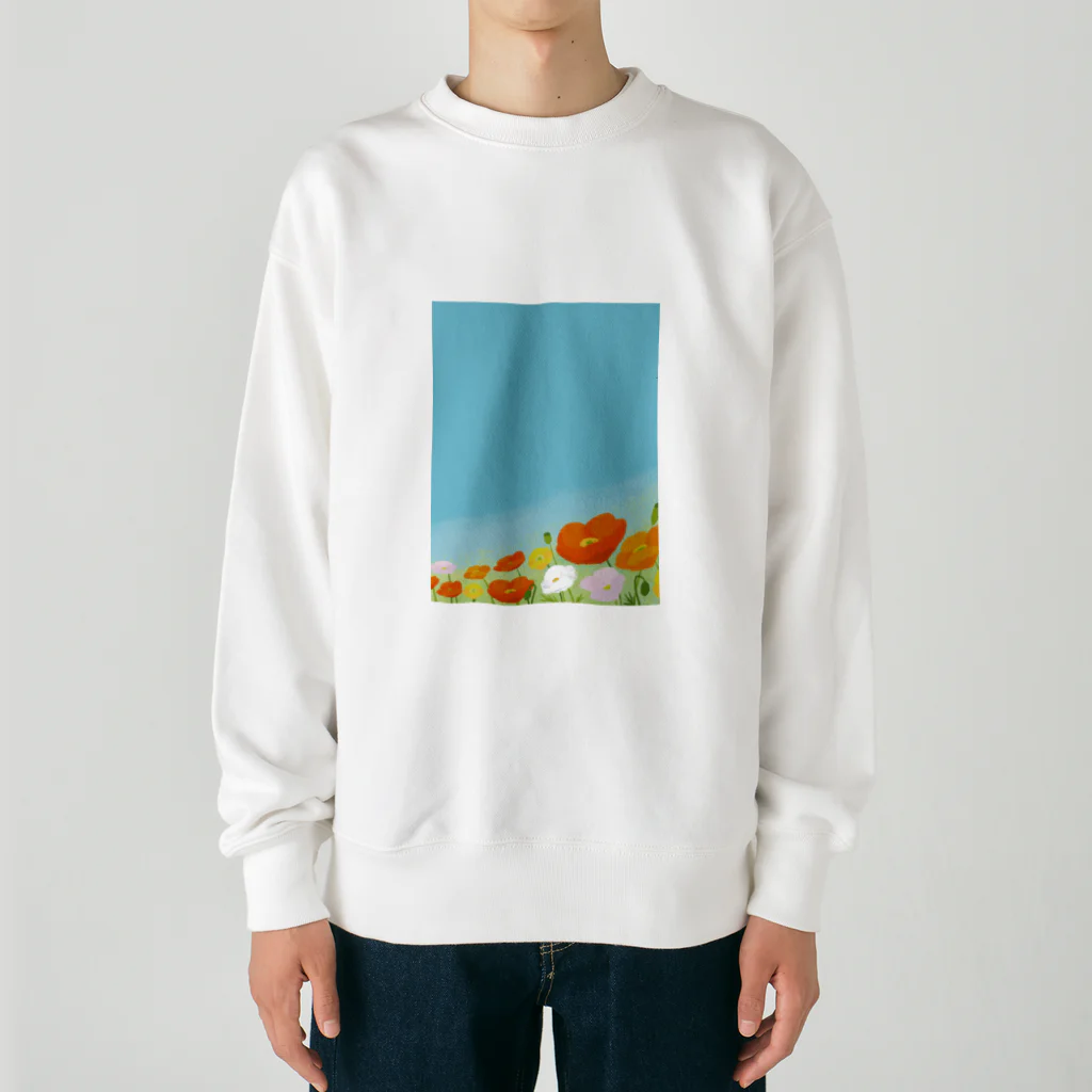 はっちゃんの空とポピー Heavyweight Crew Neck Sweatshirt