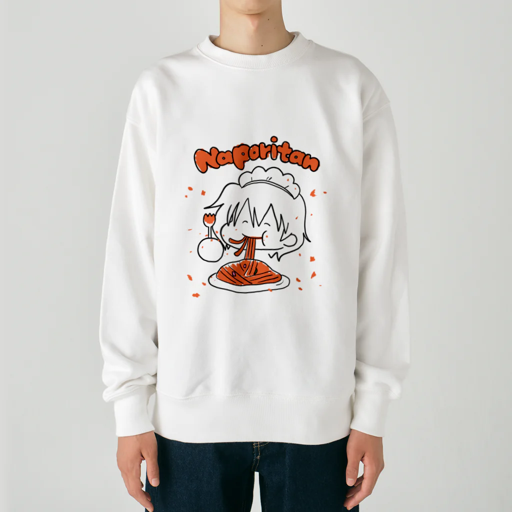 はつしも工房の喫茶ゆりィの飛び散りナポリタン Heavyweight Crew Neck Sweatshirt