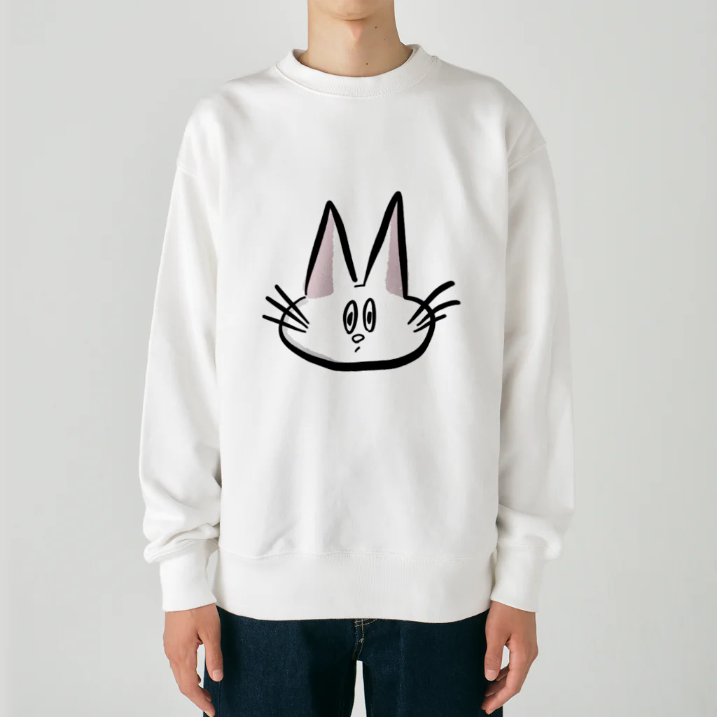 NYAGO NYAGO MARKETの驚いて目が巨大化したネコ Heavyweight Crew Neck Sweatshirt