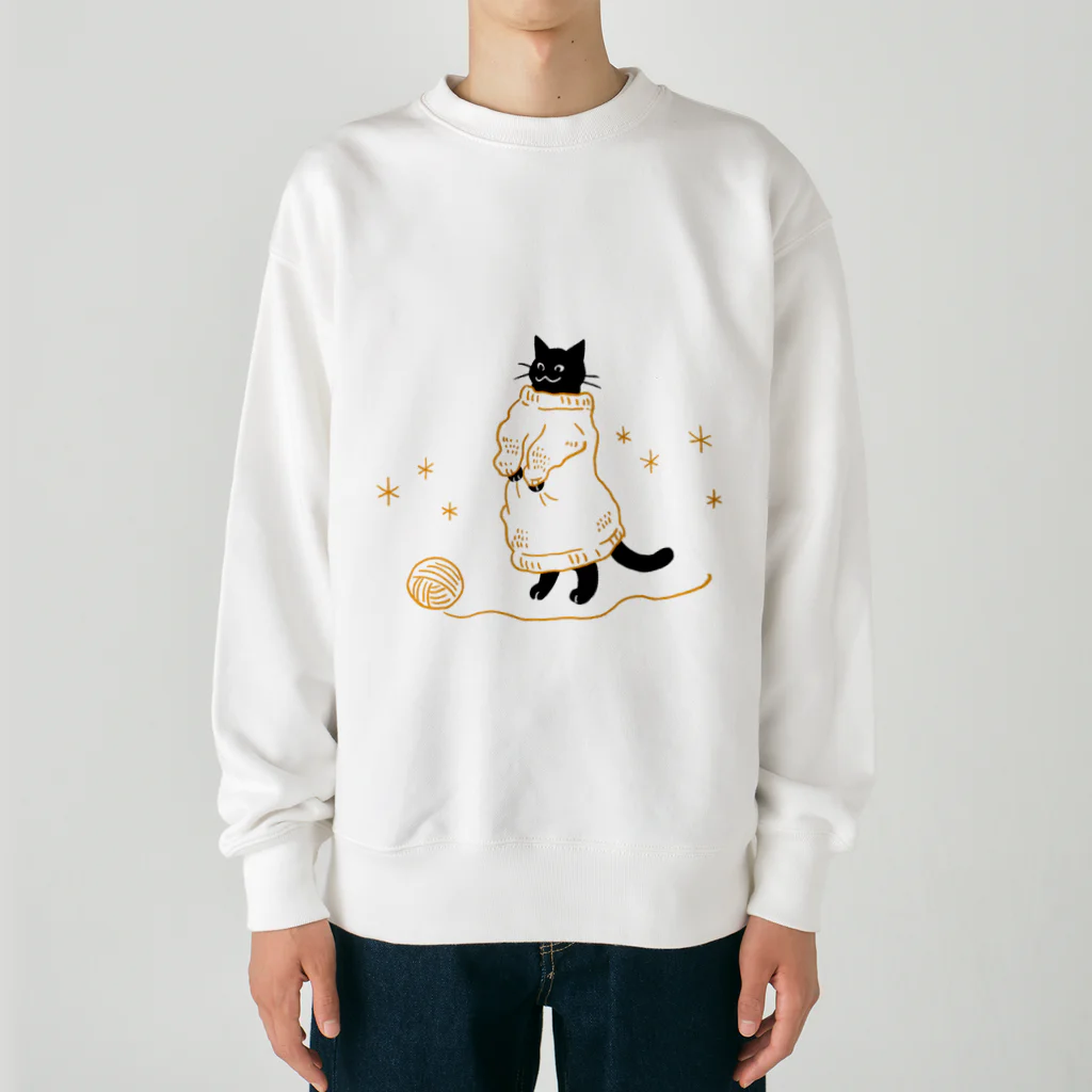 猫柳のニットのねこさん Heavyweight Crew Neck Sweatshirt