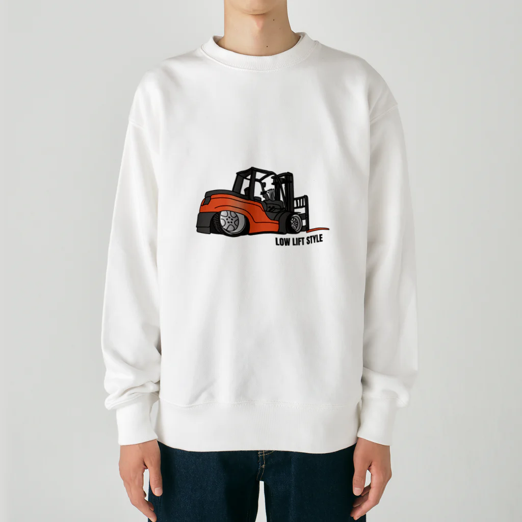 shallaのガチでシャコタンなフォークリフト（オレンジ） Heavyweight Crew Neck Sweatshirt