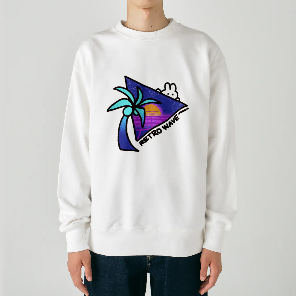 Sato Manakaのレトロウェイブなうさぎ Heavyweight Crew Neck Sweatshirt