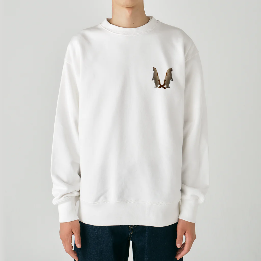 ☆家猫カンパニー社員グッズ☆のスタンディングきびだんごダブル Heavyweight Crew Neck Sweatshirt