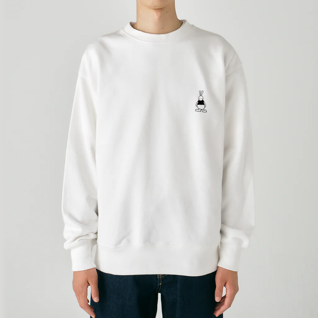 miomioのうさぎ　バックプリント　ブラック Heavyweight Crew Neck Sweatshirt