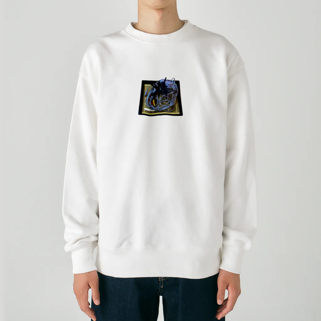 電気バチのおそば Heavyweight Crew Neck Sweatshirt