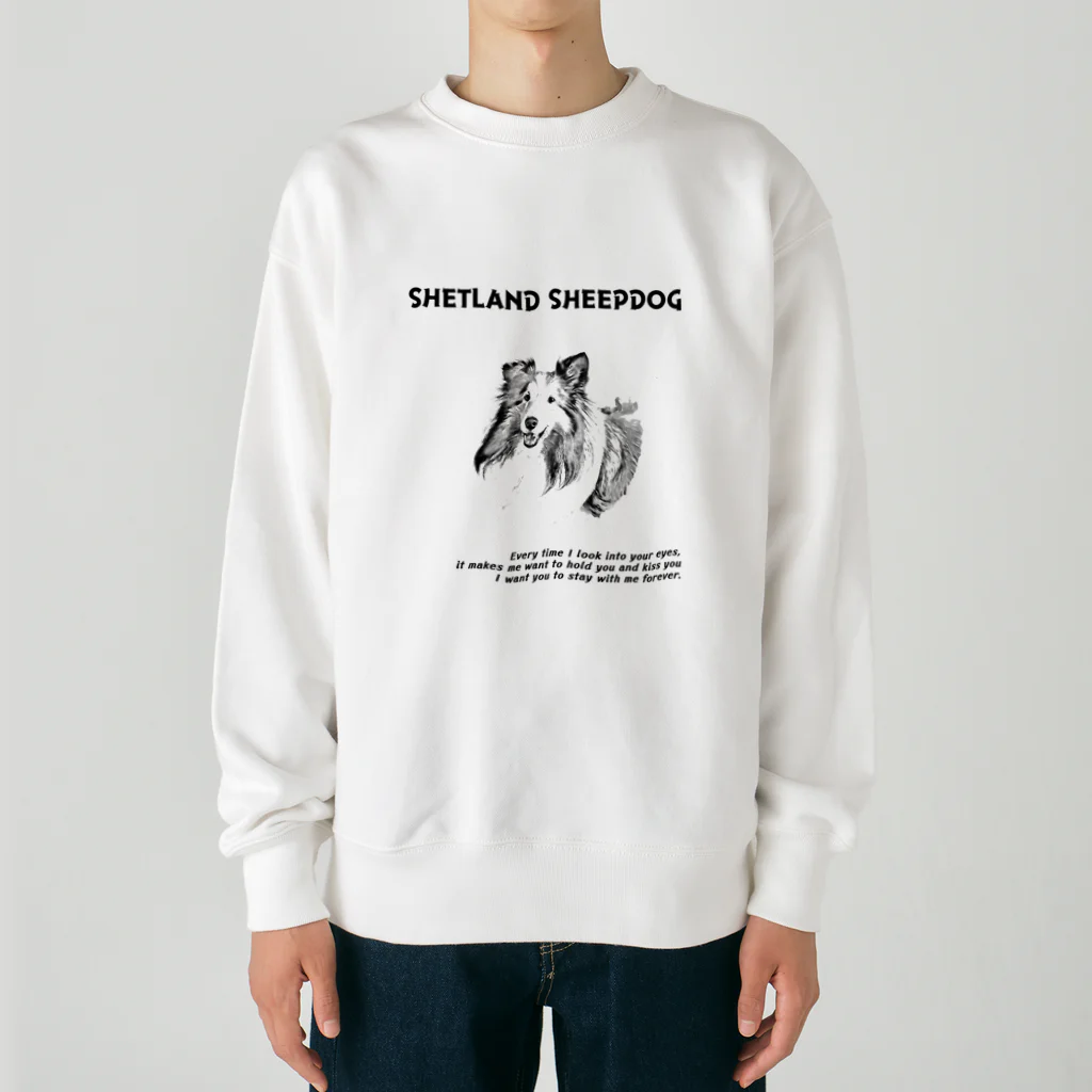 onehappinessのシェルティ　イラスト　forever Heavyweight Crew Neck Sweatshirt