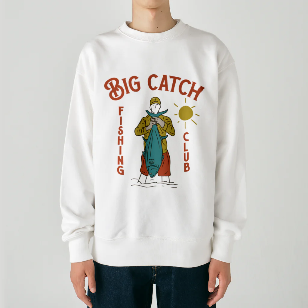 420 MUSIC FACTORYのBig catch 大物ゲット！　魚　釣り Heavyweight Crew Neck Sweatshirt