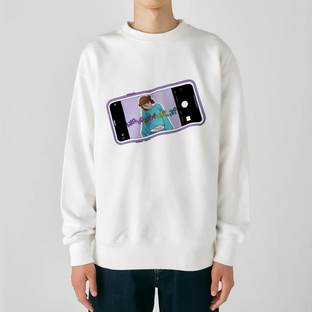 mimopop'sのぱぴぷぺぽっぷセルフィーのヘビースウェット Heavyweight Crew Neck Sweatshirt