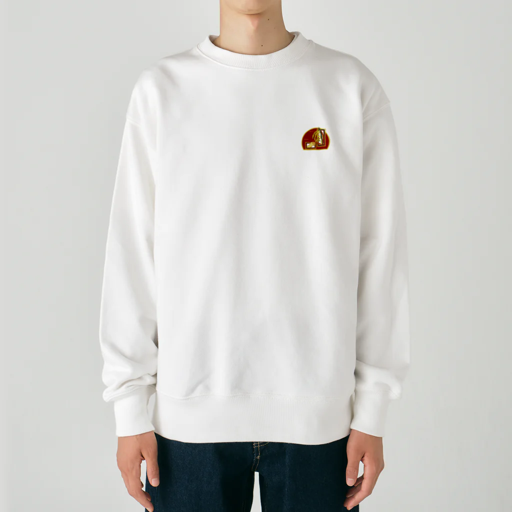 GOODS SHOP【そぞろな小窓】 SUZURI店の[ワンポイント]【脱穀してからね】 Heavyweight Crew Neck Sweatshirt