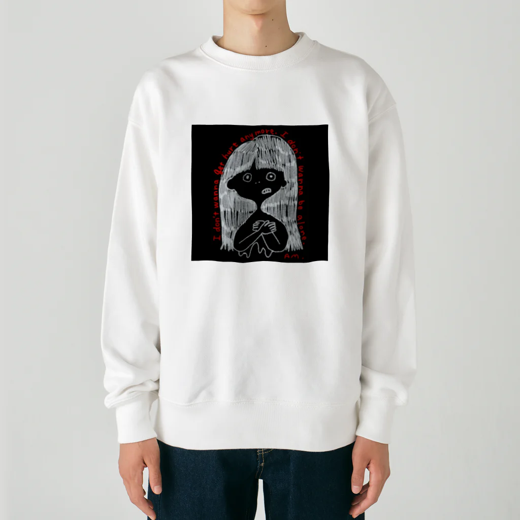 むちんアゲショップのI don’t wanna get hurt anymore. I don’t wanna be alone. Heavyweight Crew Neck Sweatshirt