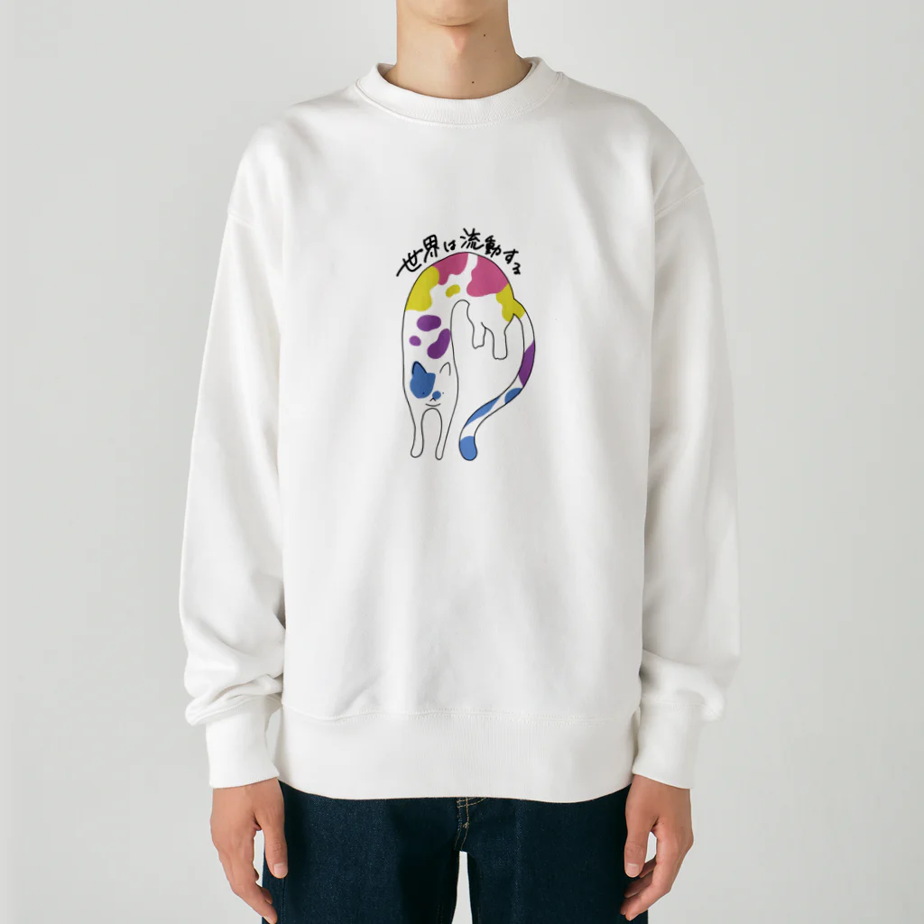 生存しよ！の流動体ねこ バイジェンダー フラッグカラー Heavyweight Crew Neck Sweatshirt