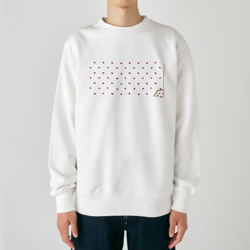 CHOSANAのチラ犬ドットハート Heavyweight Crew Neck Sweatshirt