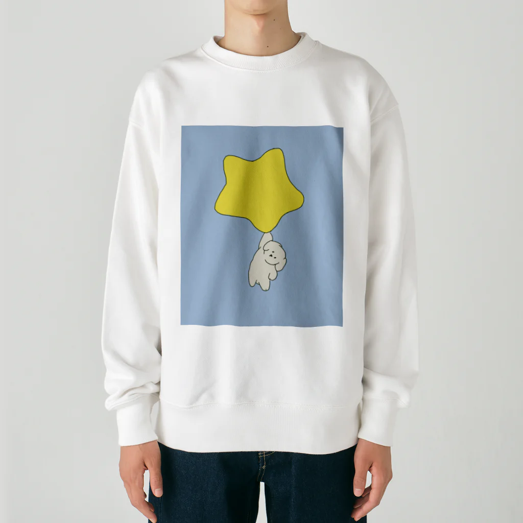 みにゆん　ねこのGood night, puppy ~ blue Heavyweight Crew Neck Sweatshirt