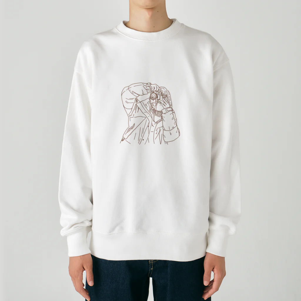 じゆうじんのカメラ女子はすすむ Heavyweight Crew Neck Sweatshirt