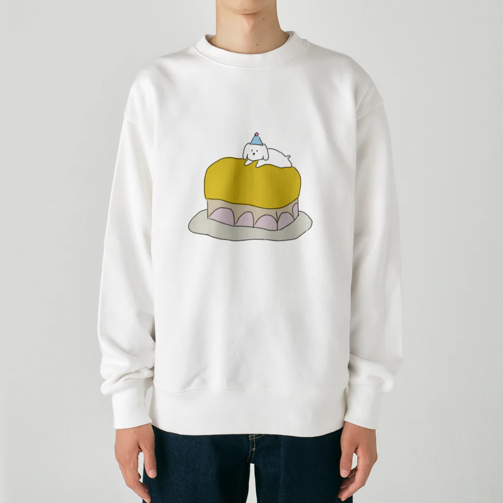 みにゆん　ねこのLovely puppy cake Heavyweight Crew Neck Sweatshirt