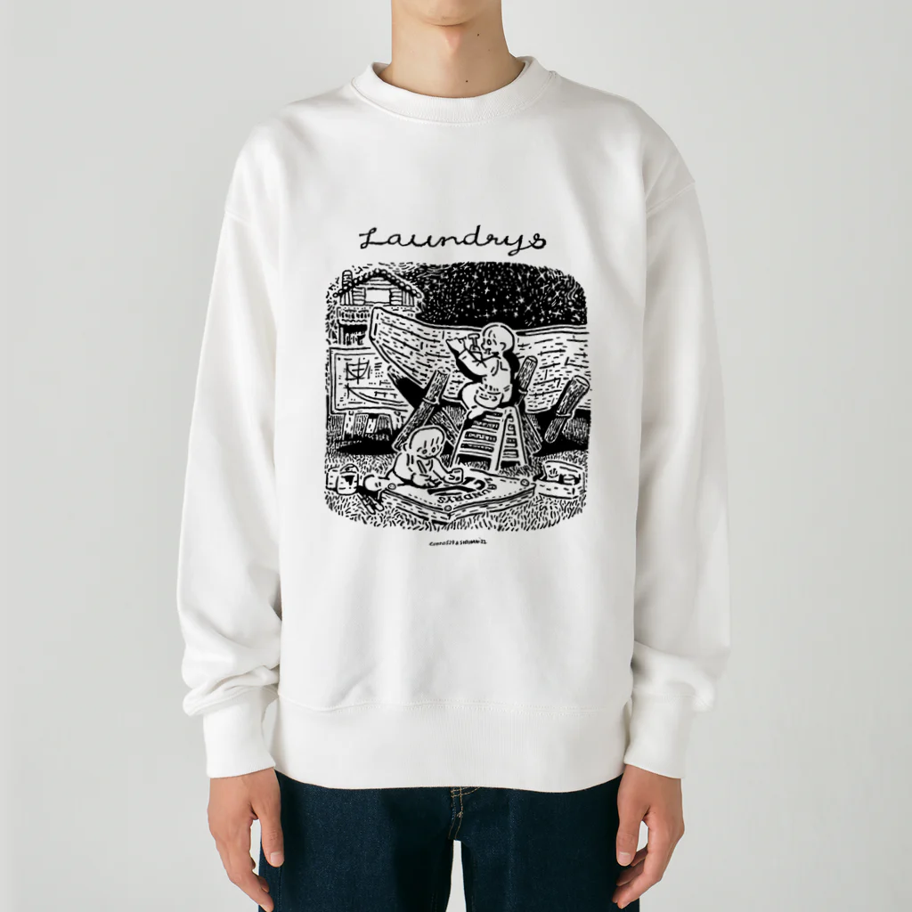 あけたらしろめのランドリーズオフィシャル　ロゴ大 Heavyweight Crew Neck Sweatshirt