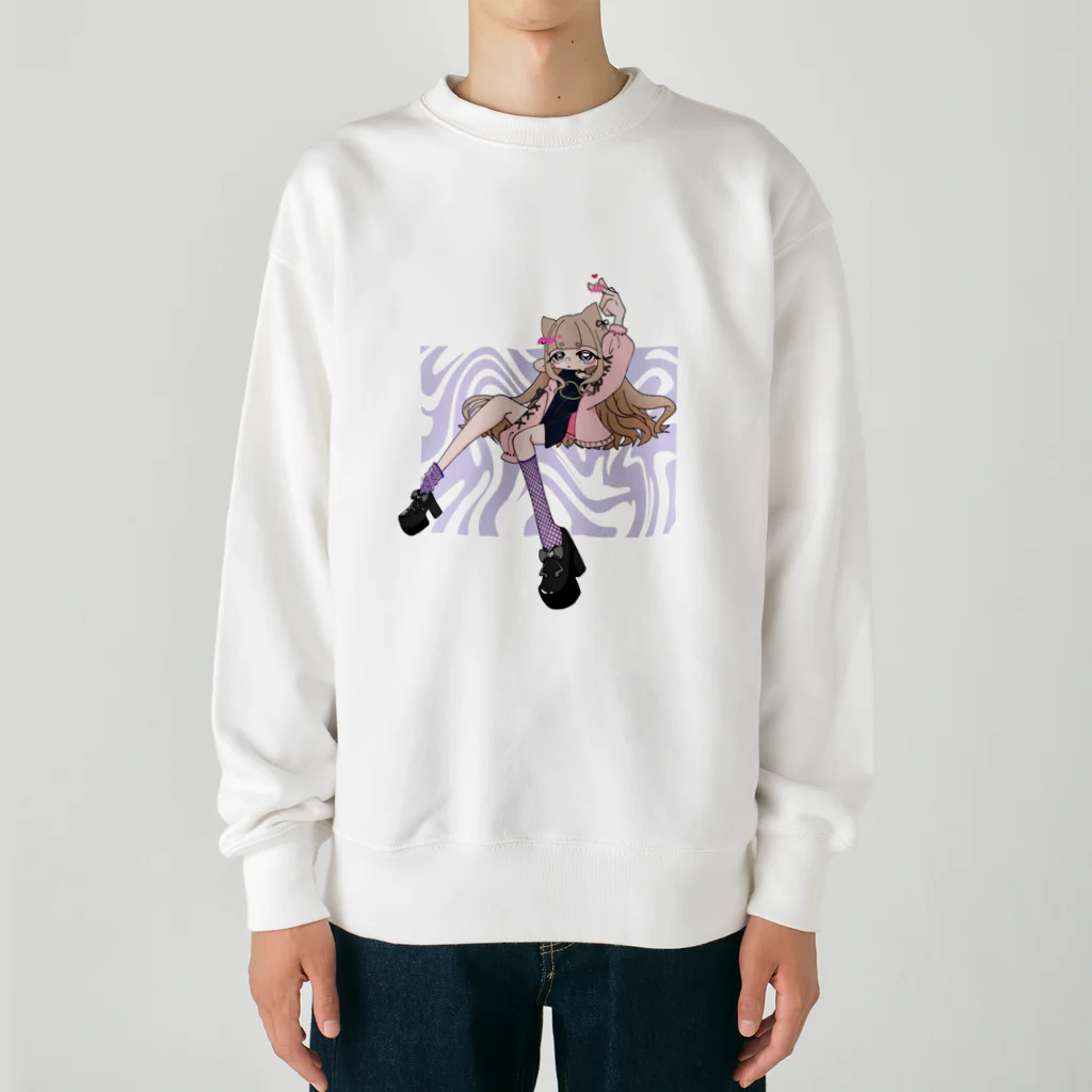 はてナちゃんのオリジナルイラスト文字なしver. Heavyweight Crew Neck Sweatshirt