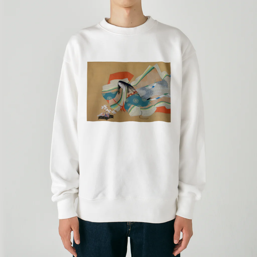 寿めでたや(ukiyoe)の日本画：上村松園_伊勢大輔(1929) Heavyweight Crew Neck Sweatshirt