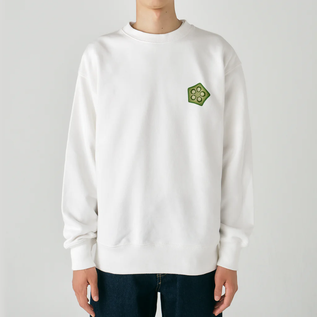 kg_shopの[☆両面] オクラネバネバ【視力検査表パロディ】 Heavyweight Crew Neck Sweatshirt