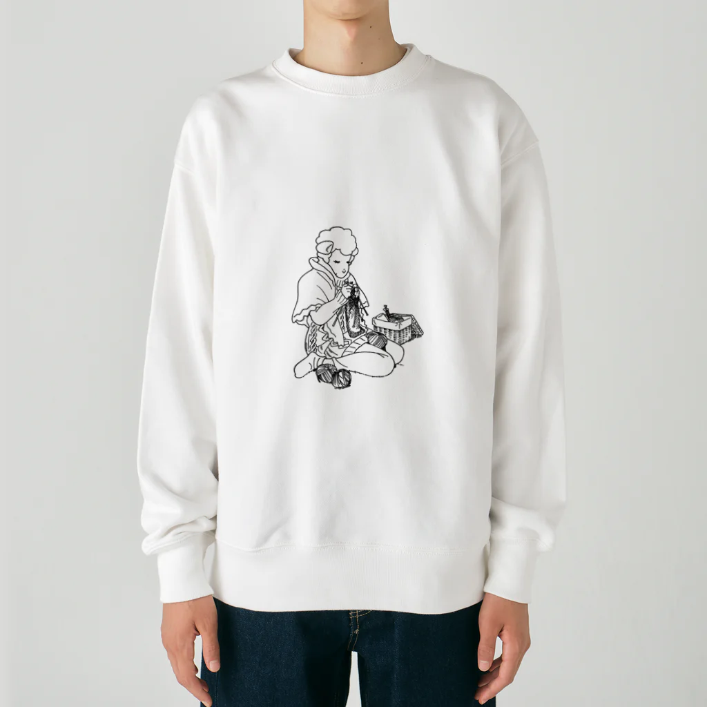 空想画学販売所の羊の編み物 Heavyweight Crew Neck Sweatshirt