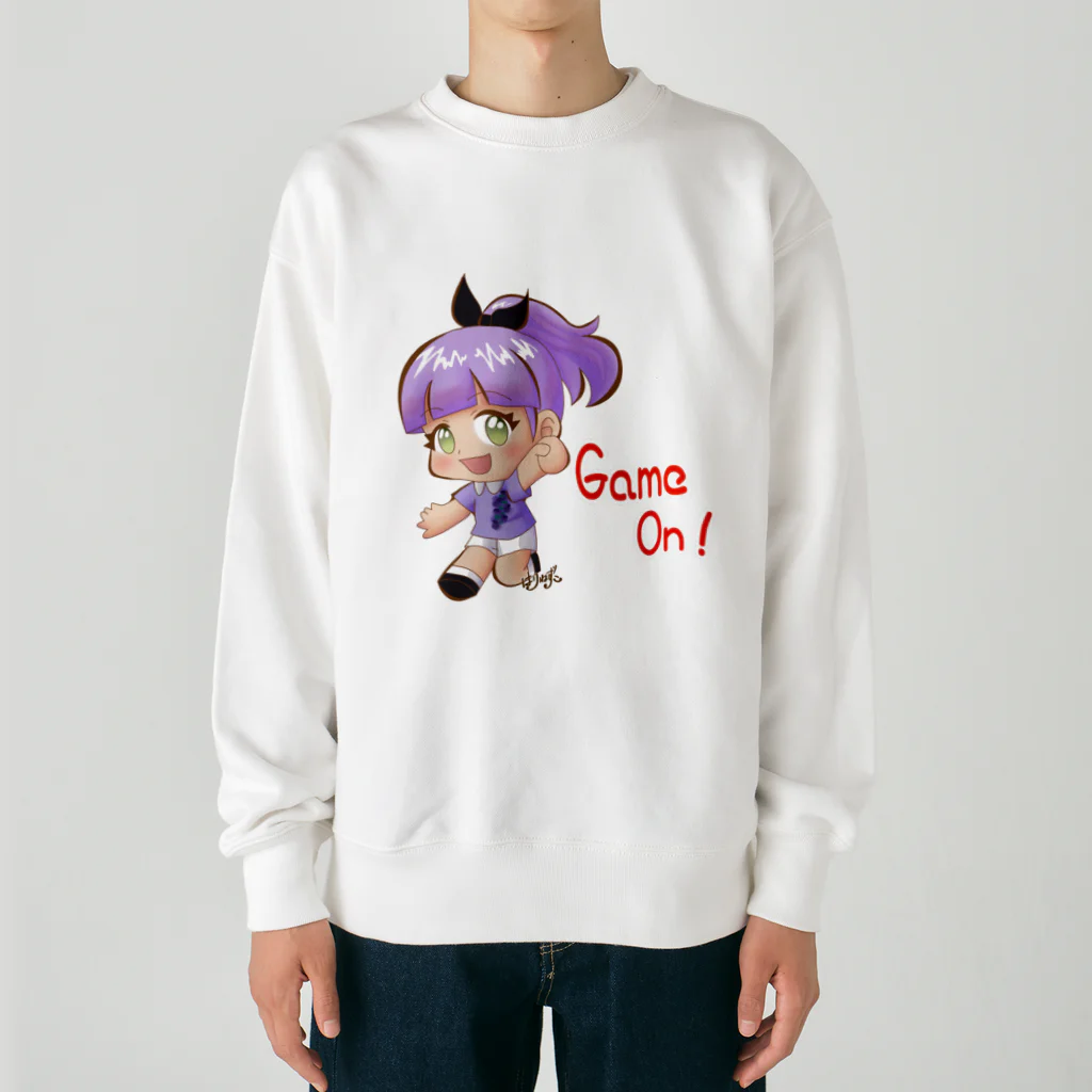 はりねずこのイラストのダーツ女子マリちゃんGame On! Heavyweight Crew Neck Sweatshirt