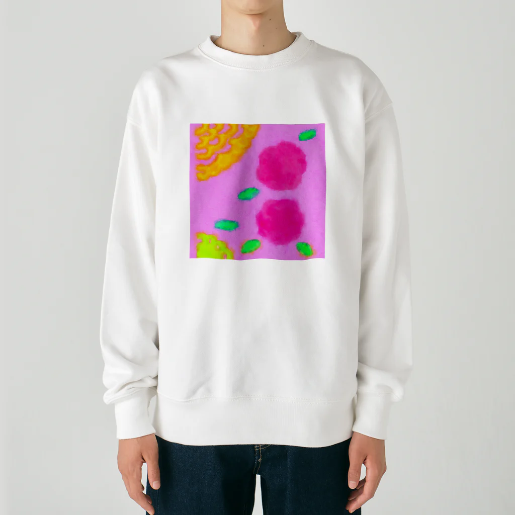 Noëlのピンクとお花 Heavyweight Crew Neck Sweatshirt