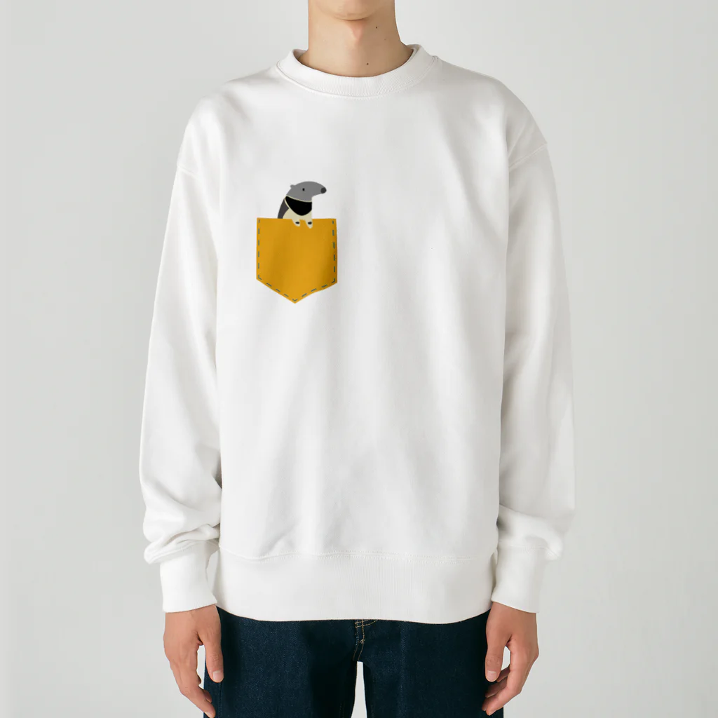 babigon shop on the earth のオオアリクイ　親子　黄 Heavyweight Crew Neck Sweatshirt