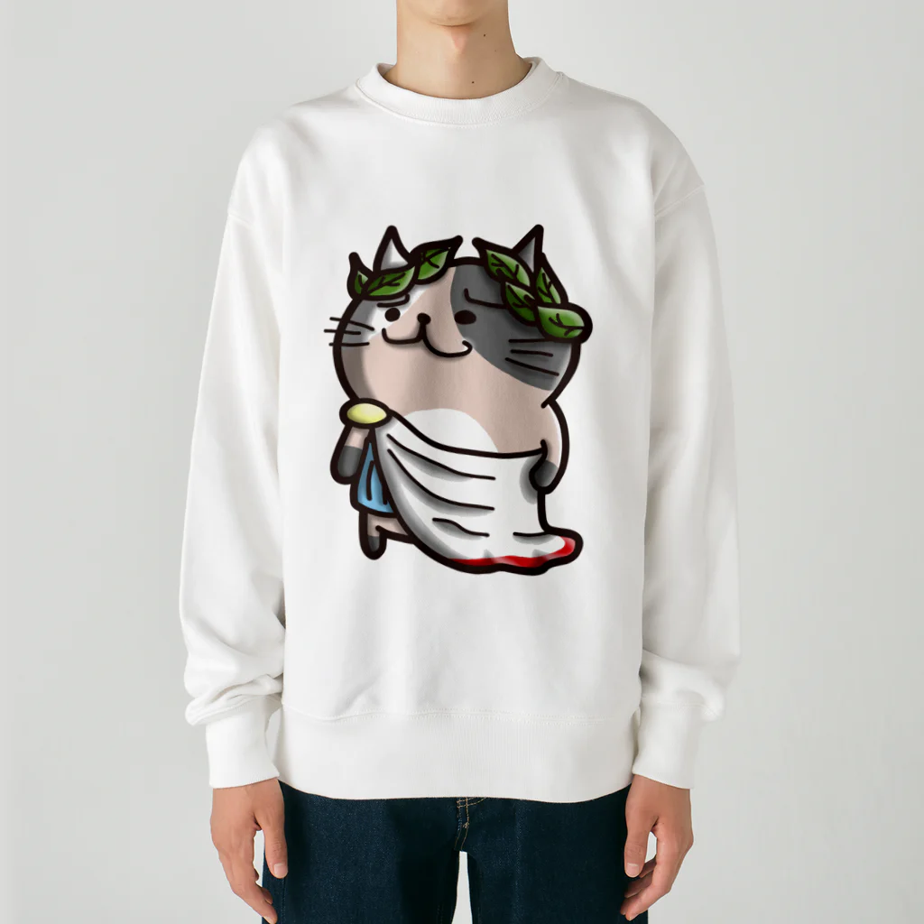 ひよこ男爵とまだむにゃんのにゃえさる (まだむにゃん) Heavyweight Crew Neck Sweatshirt