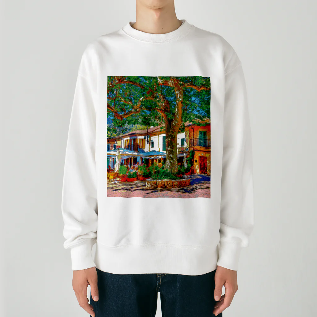 GALLERY misutawoのマヨルカ島 バルデモーサの広場 Heavyweight Crew Neck Sweatshirt