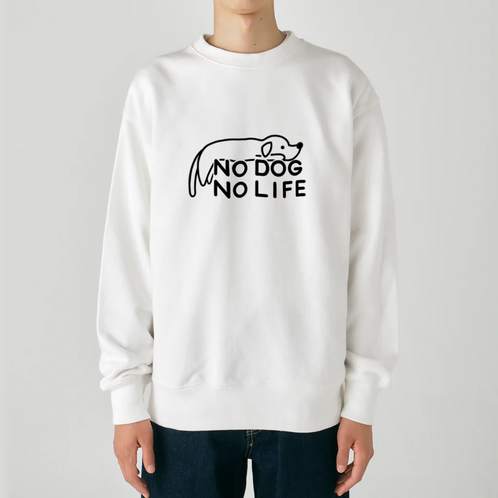 ぽぴーぴぽーのNO DOG NO LIFE  Heavyweight Crew Neck Sweatshirt