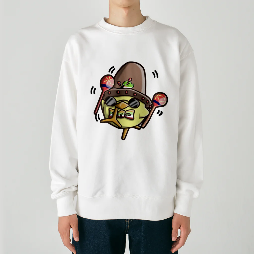 ひよこ男爵とまだむにゃんのあみーご男爵 Heavyweight Crew Neck Sweatshirt