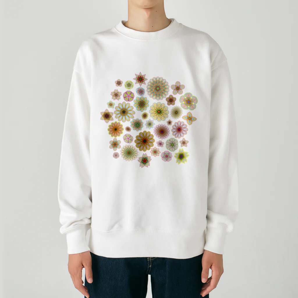 kimchinのやさしい色合いの花柄 Heavyweight Crew Neck Sweatshirt