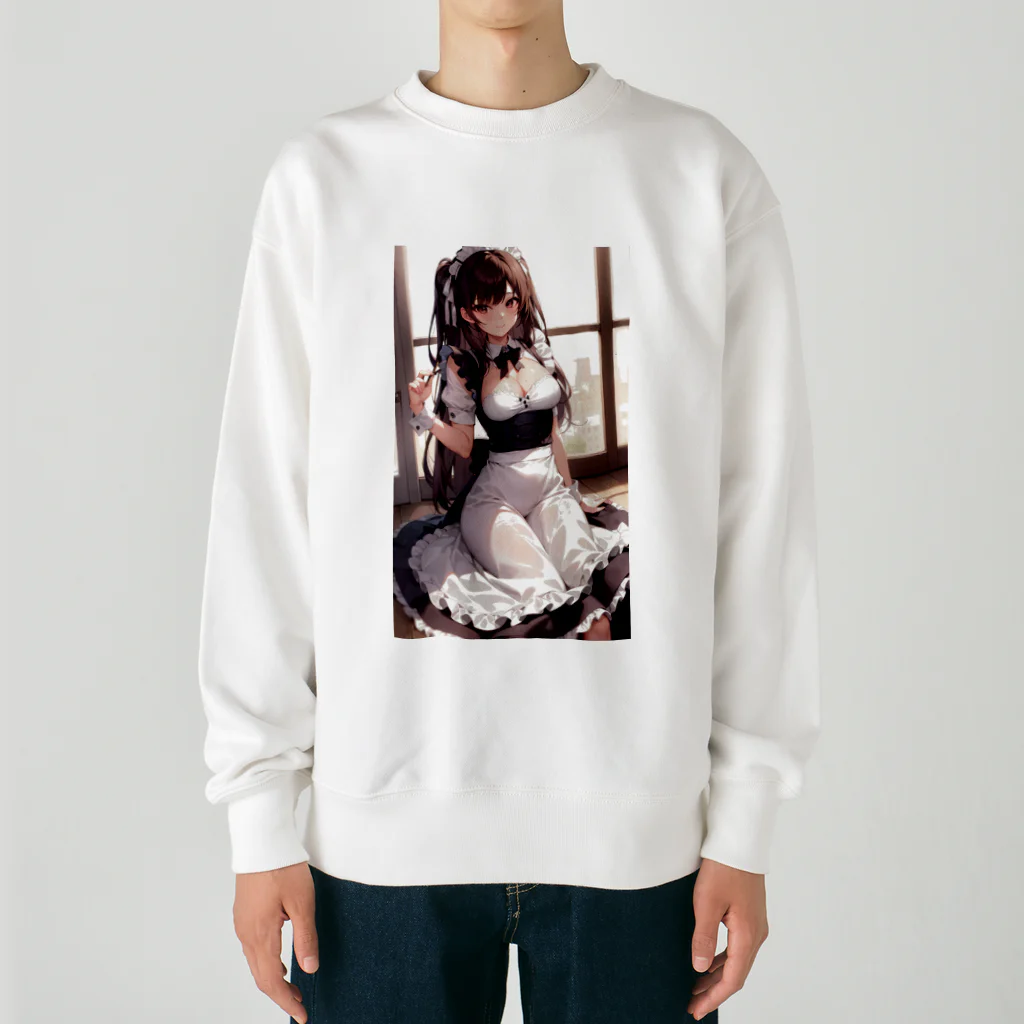 天乃鯱のメイドのお姉さんの二次元イラスト Heavyweight Crew Neck Sweatshirt