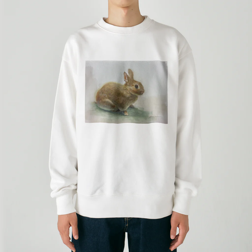 たかはしの絵のもののうさぎのうめちゃん Heavyweight Crew Neck Sweatshirt