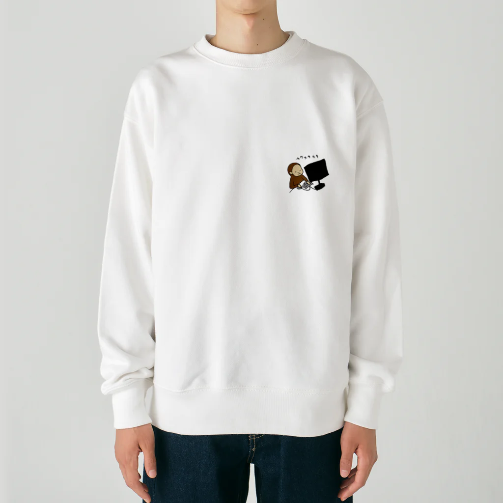 サラリーサル　さる山さんの残業中のさる山さん Heavyweight Crew Neck Sweatshirt