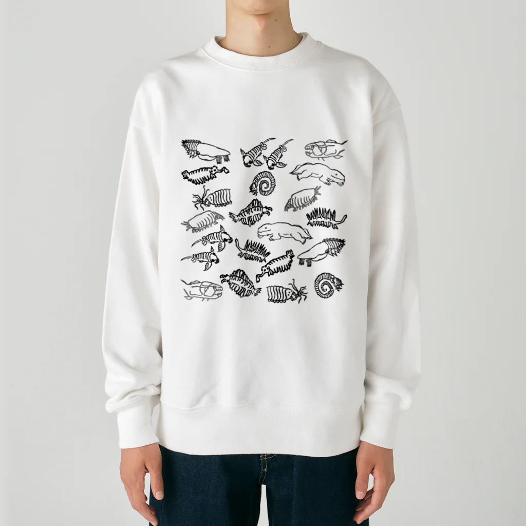 はんこや　ののの古生代のいきものたち Heavyweight Crew Neck Sweatshirt