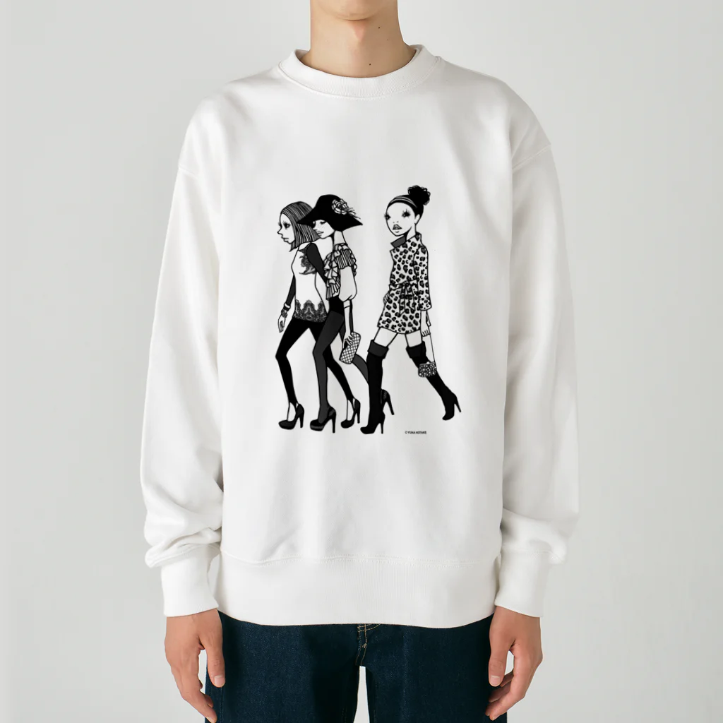 イラストレーターこたけゆか 公式オリジナルグッズのHEY LADIES!  Heavyweight Crew Neck Sweatshirt